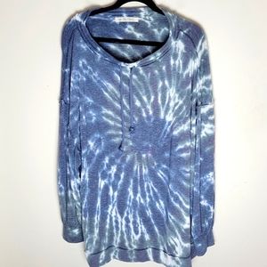 We The Free tie dye drawstring neck tunic sweatshirt L